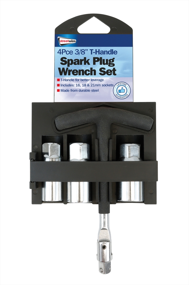 4Piece 3/8" THandle Spark Plug Wrench Set Streetwize Accessories